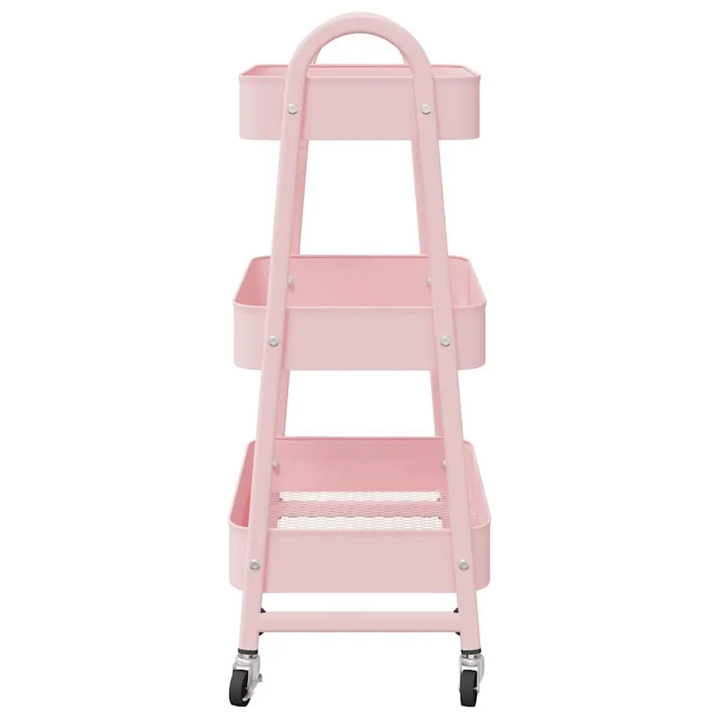 Storage Trolley 3-Tier Kitchen Organiser Cart White