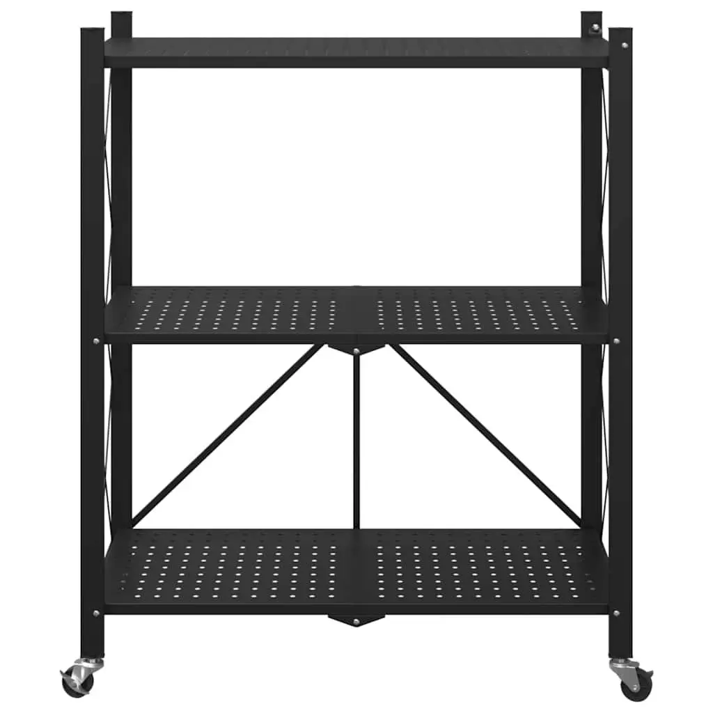 Storage Shelf on Wheels Blue 71x34x88cm Mobile Organizer Steel