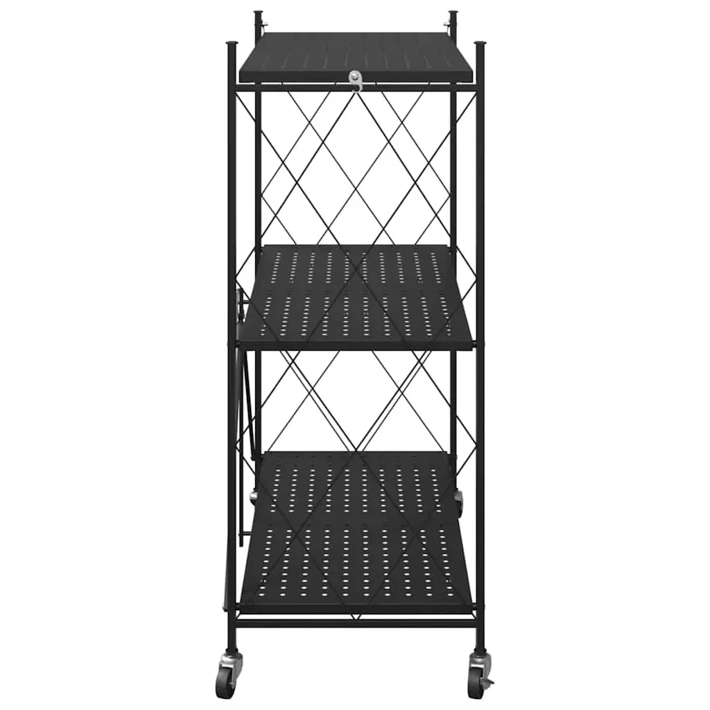 Storage Shelf on Wheels Blue 71x34x88cm Mobile Organizer Steel