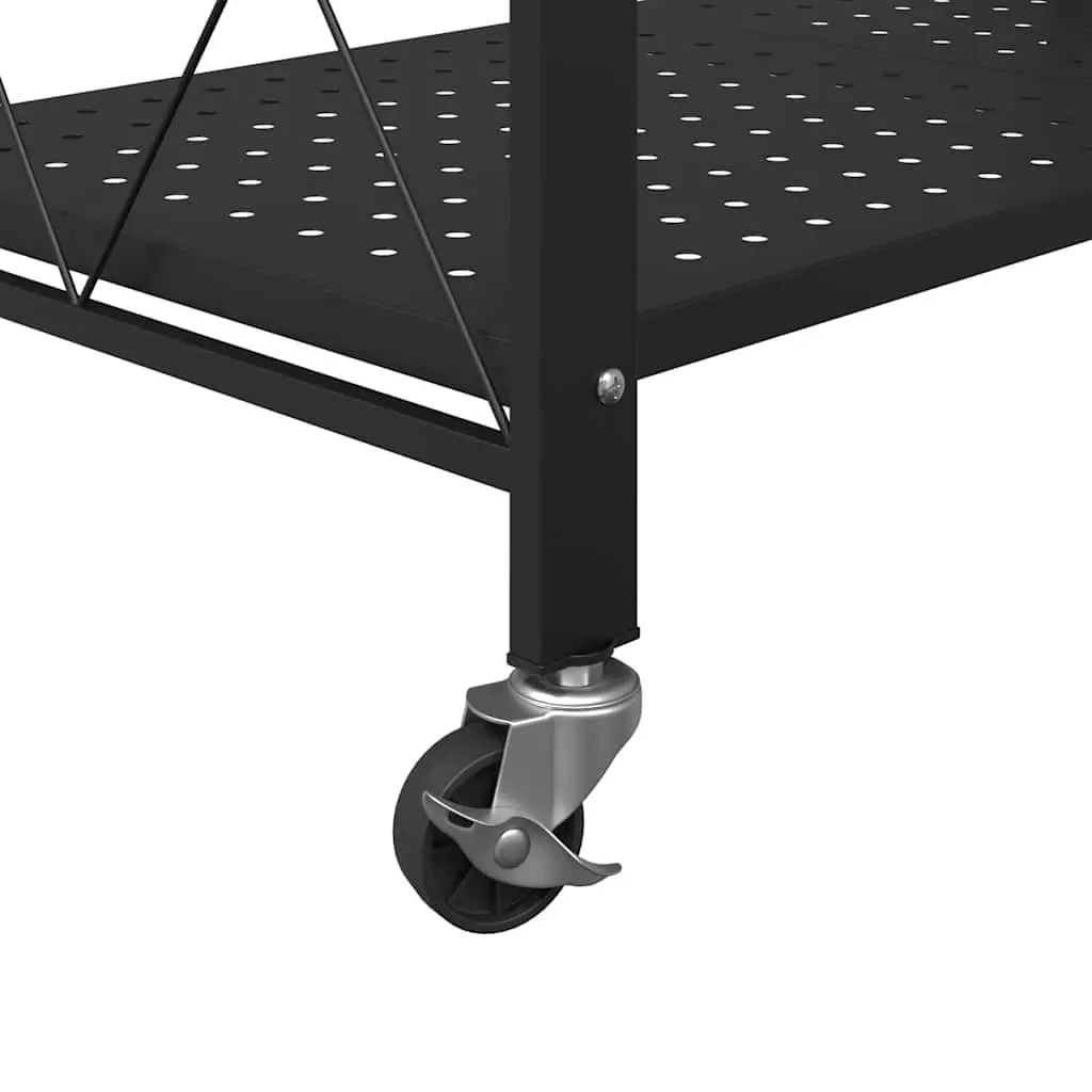 Storage Shelf on Wheels Blue 71x34x88cm Mobile Organizer Steel