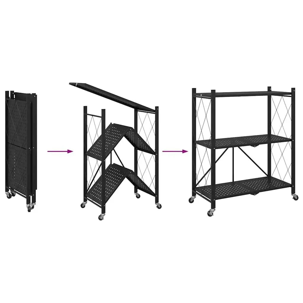 Storage Shelf on Wheels Blue 71x34x88cm Mobile Organizer Steel