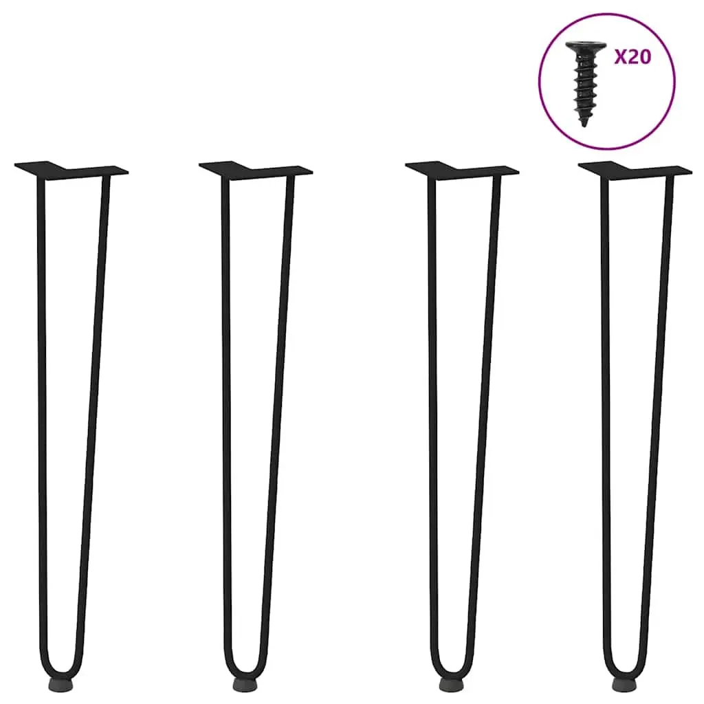 Hairpin Table Legs for Console Coffee Tables 4pcs Black 72cm Steel Furniture