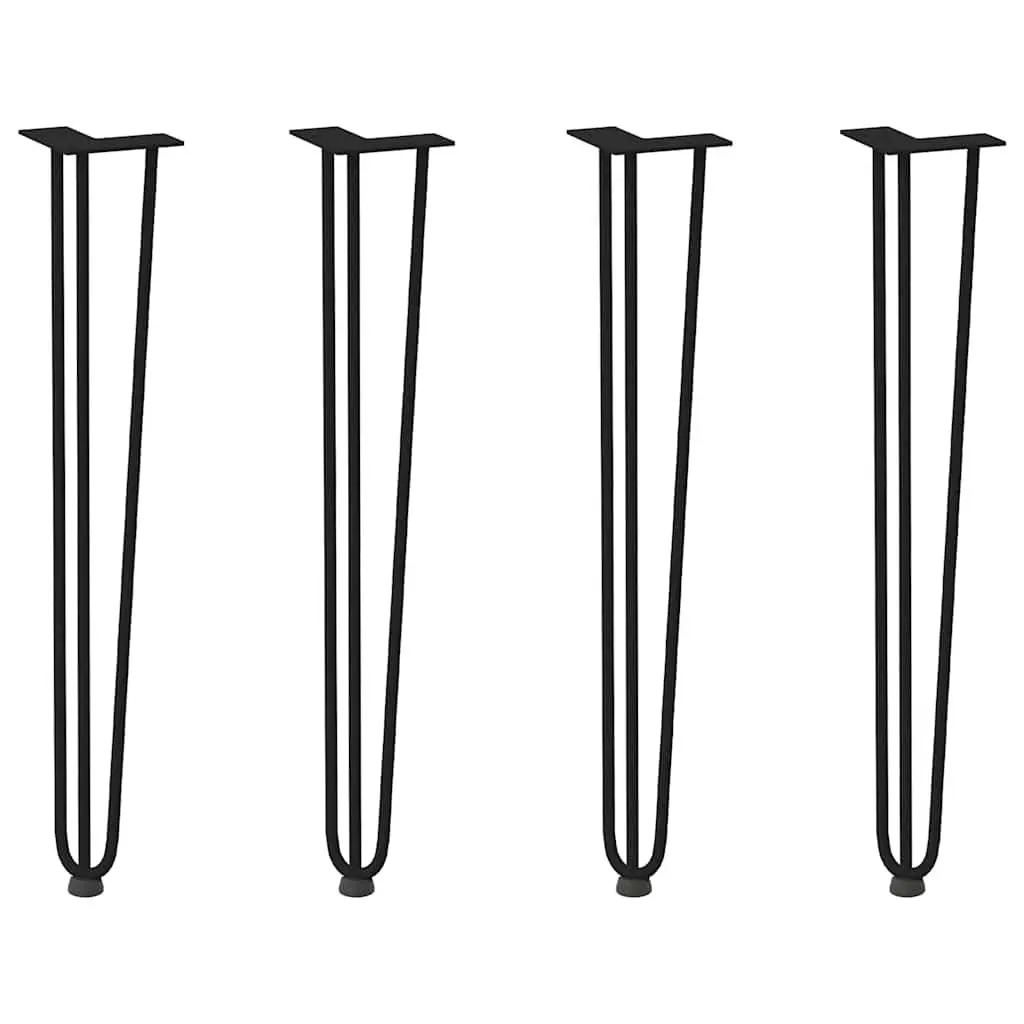 Hairpin Table Legs Adjustable 72cm Black Steel Set 4 Pieces
