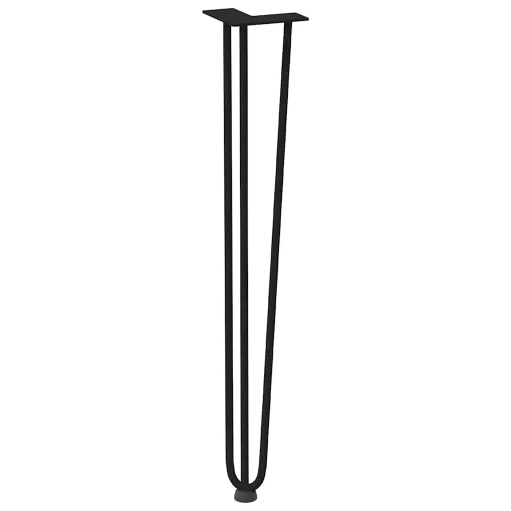 Hairpin Table Legs Adjustable 72cm Black Steel Set 4 Pieces