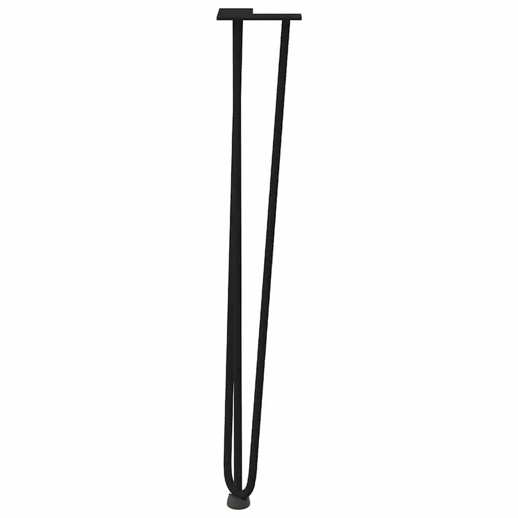 Hairpin Table Legs Adjustable 72cm Black Steel Set 4 Pieces