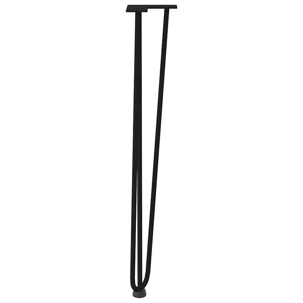 Hairpin Table Legs Adjustable 72cm Black Steel Set 4 Pieces