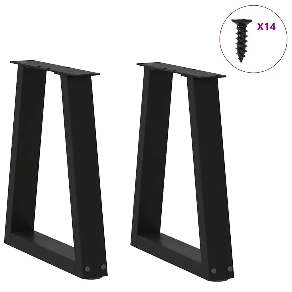 Coffee Table Legs V-Shape Steel Support 38x42-43.3cm Black