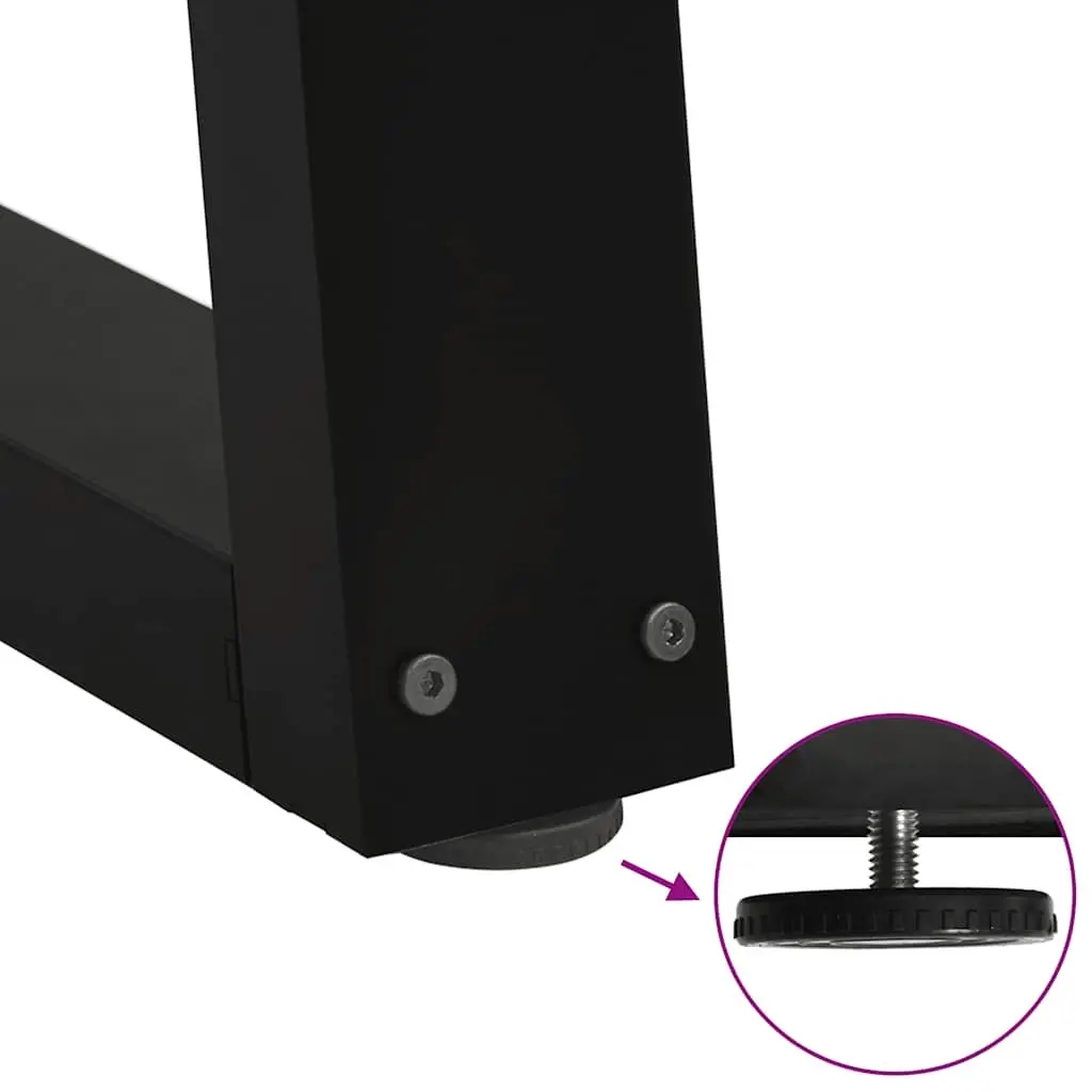 Coffee Table Legs V-Shape Steel Support 38x42-43.3cm Black
