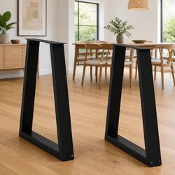 V-Shape Dining Table Legs Steel 2 pcs Black 60x72-73.3 cm Modern Design