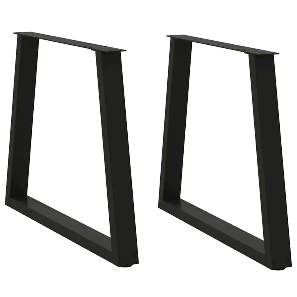 Steel Dining Table Legs V-Shape Adjustable 70x72-73.3cm Black 2 Pieces