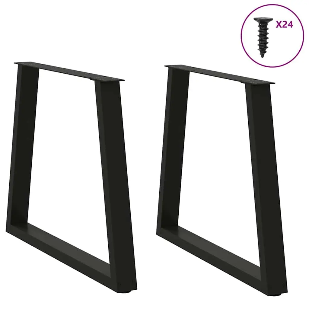 Steel Dining Table Legs V-Shape Adjustable 70x72-73.3cm Black 2 Pieces