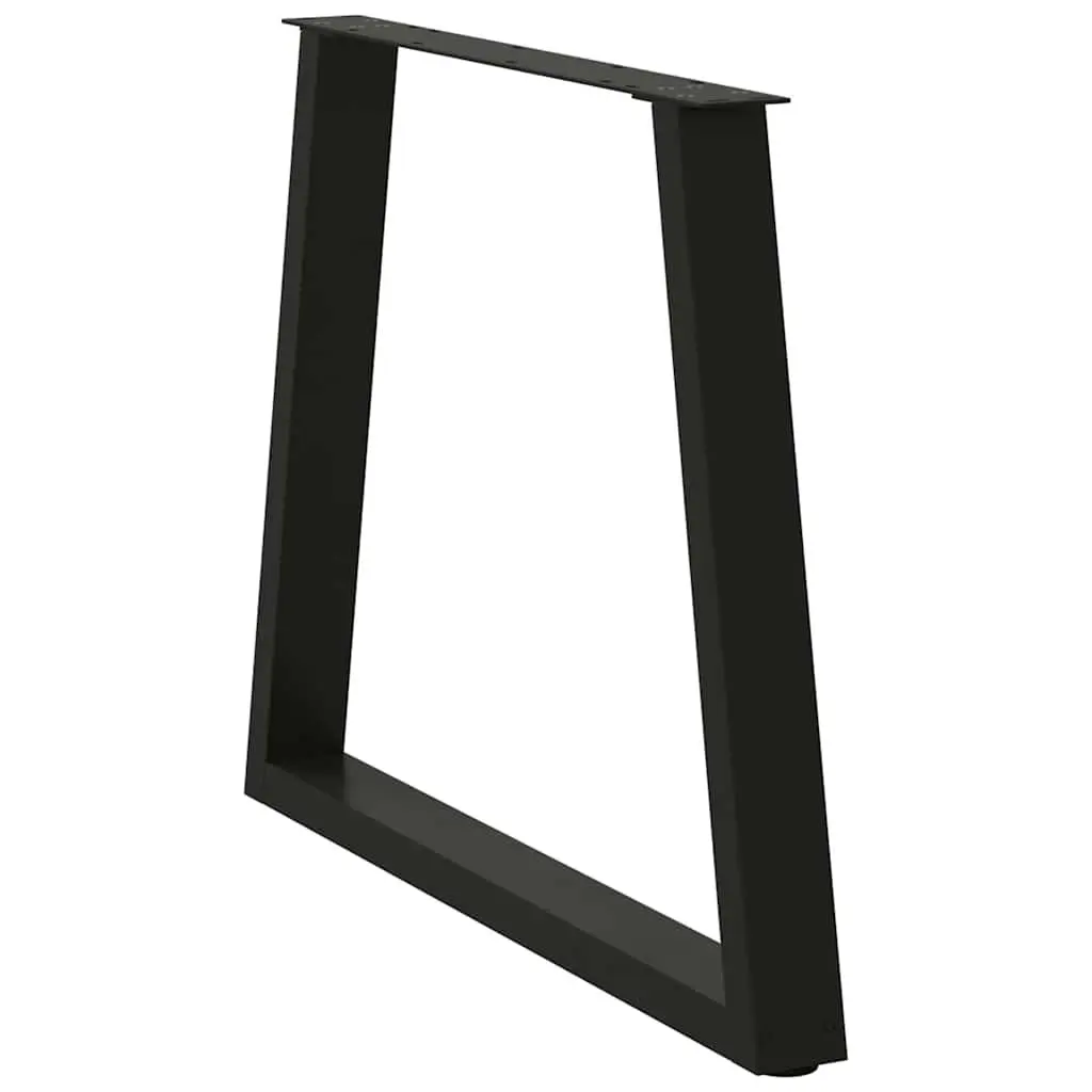 Steel Dining Table Legs V-Shape Adjustable 70x72-73.3cm Black 2 Pieces