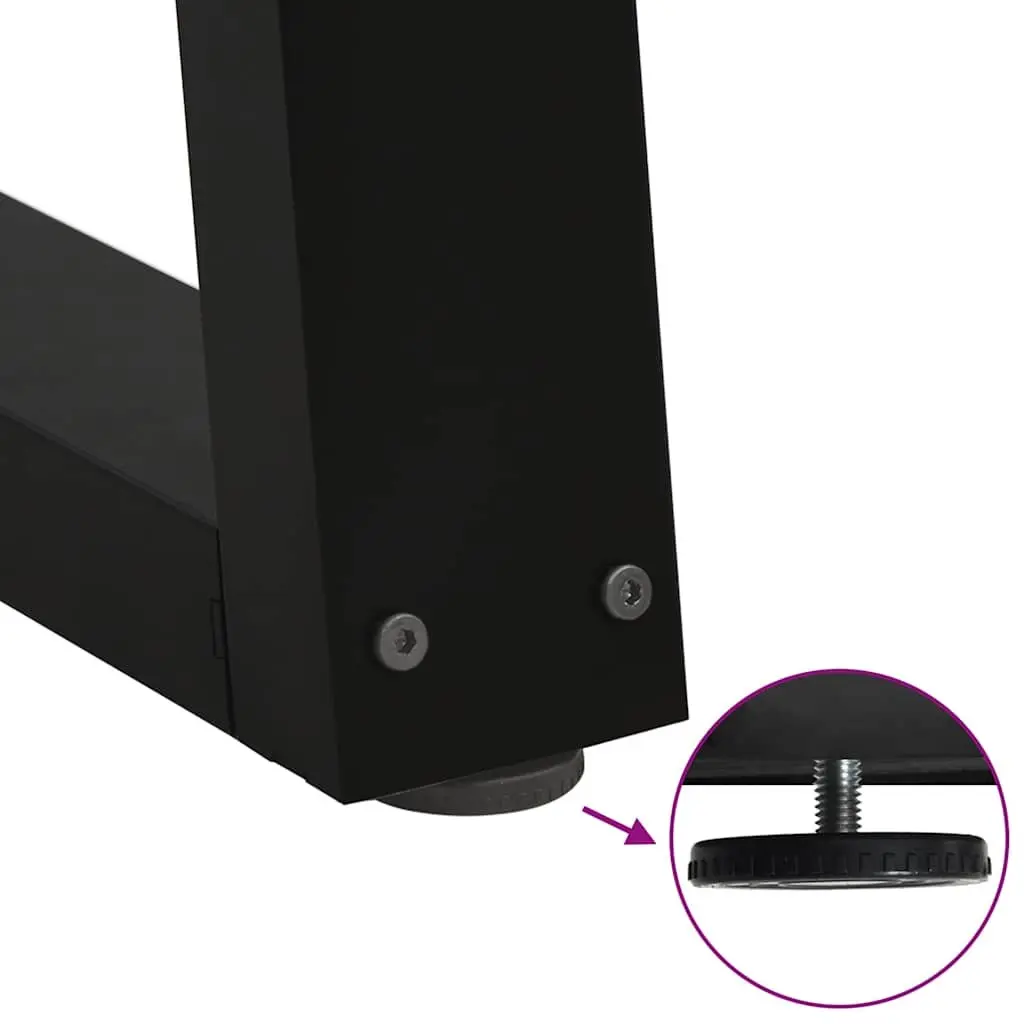 Dining Table Legs V-Shape 2 pcs Black 80x72-73.3cm Steel Adjustable Levellers