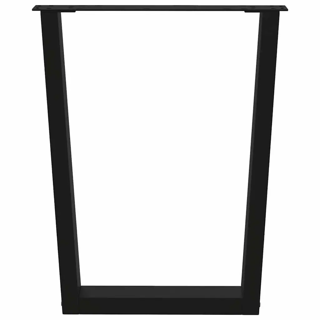 Adjustable V-Shape Table Legs Black Steel 2 Piece Dining Furniture Support