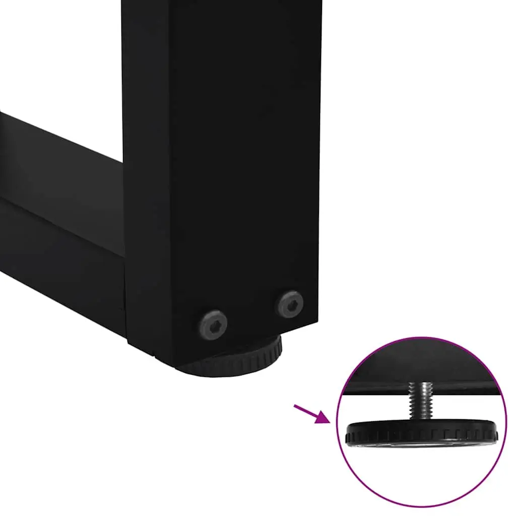 Adjustable V-Shape Table Legs Black Steel 2 Piece Dining Furniture Support