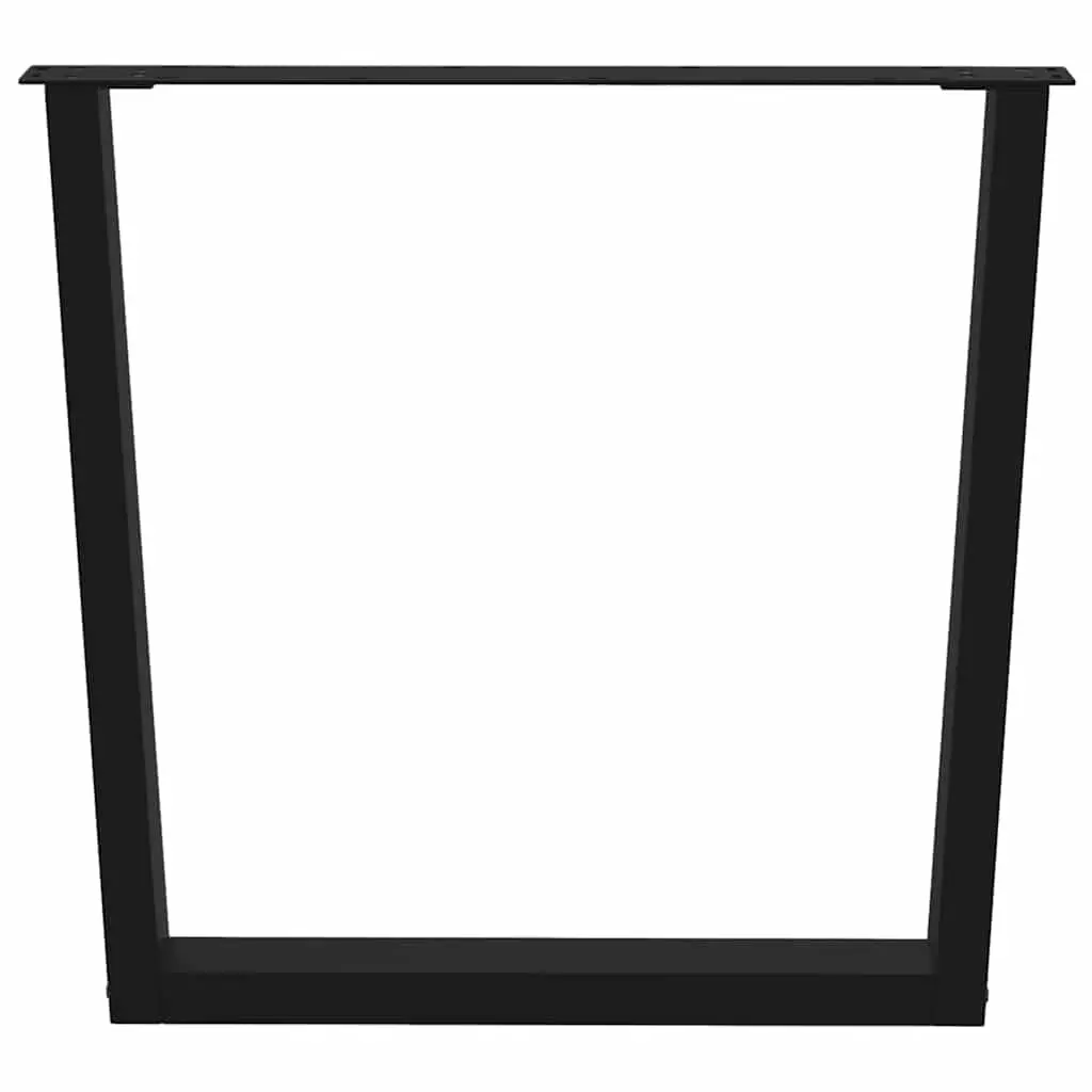 Dining Table Legs Pair Adjustable Steel Black 80x72-73.3cm