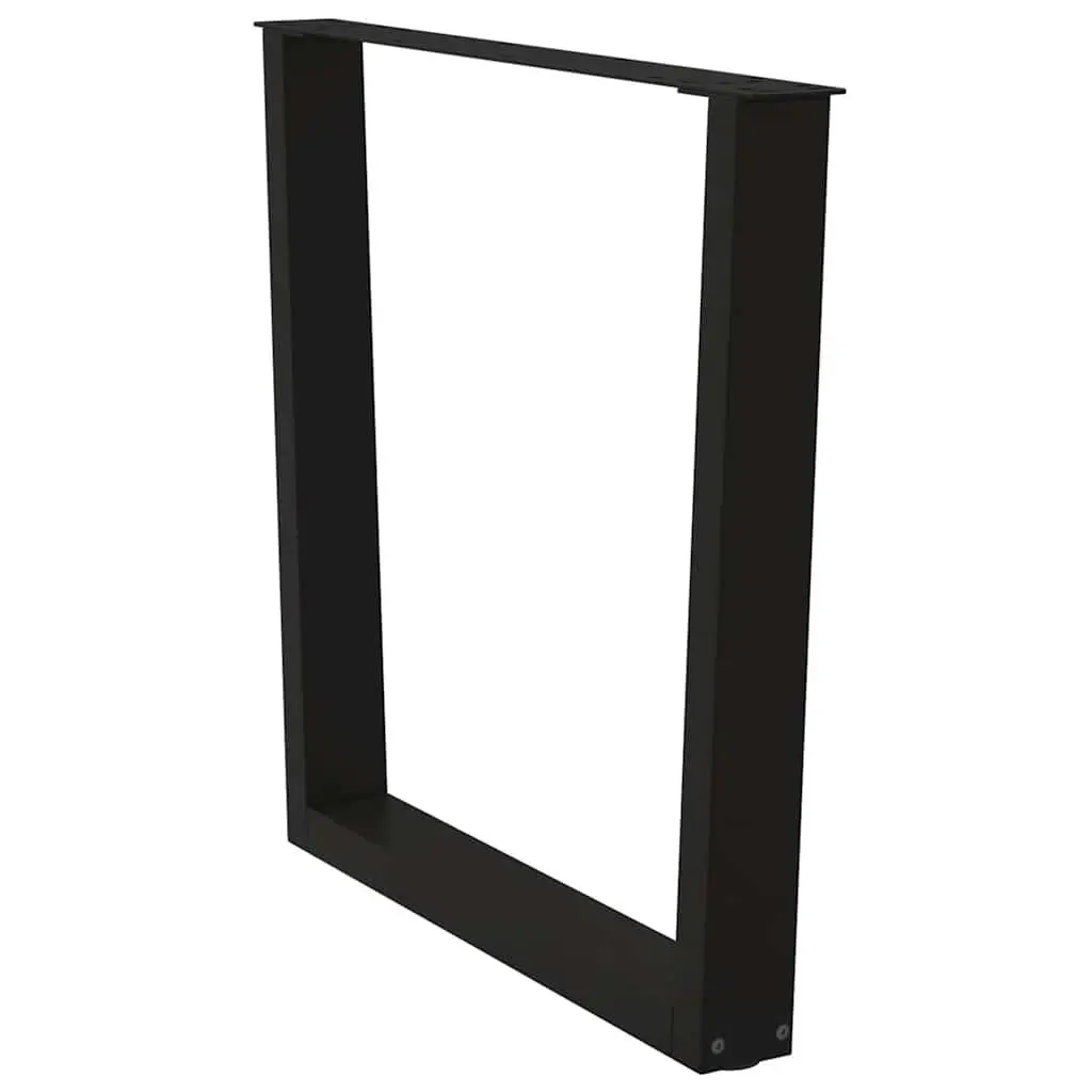 Dining Table Legs Pair Adjustable Steel Black 80x72-73.3cm