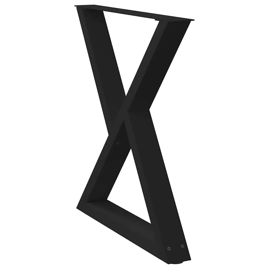 Dining Table Legs 2 pcs Black 70x72-73.3cm Steel with Adjustable Feet Levellers