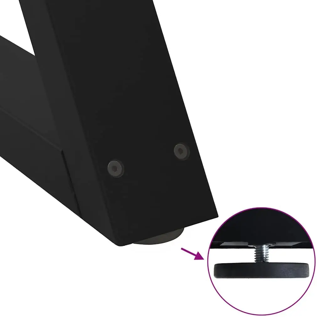 Dining Table Legs Adjustable Black Steel 80x72-73.3cm 2 pcs