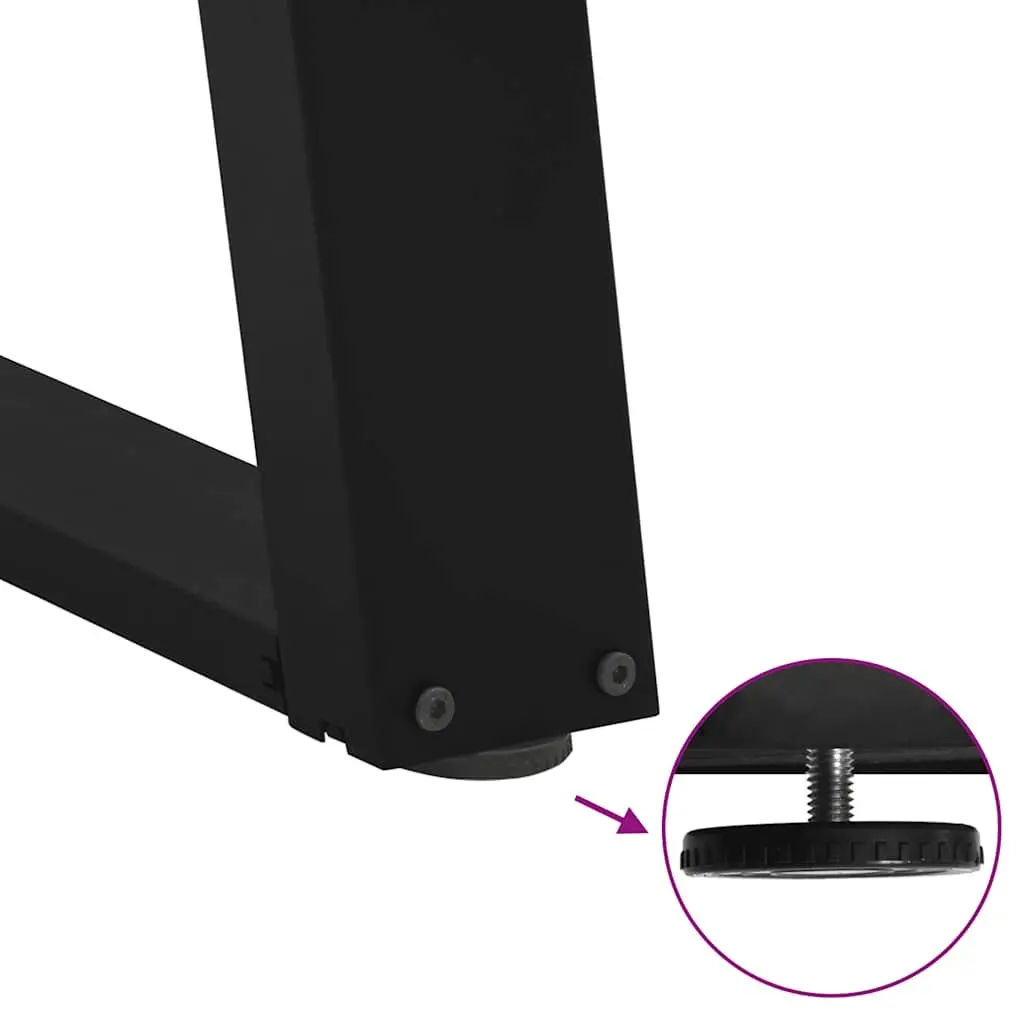 Steel Dining Table Legs U-Shaped 60x72-73cm Black 2 Pieces for Custom Support