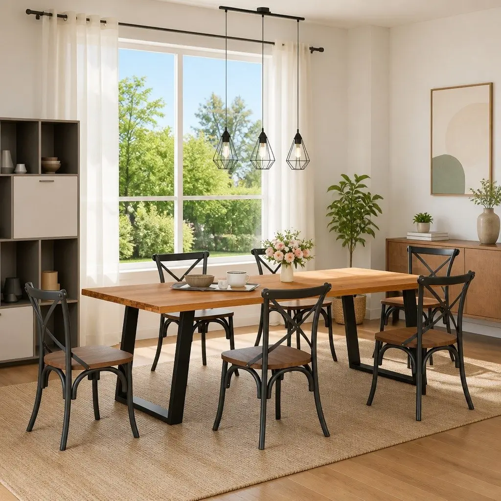 Dining Table Legs U-Shaped Steel Support 80x72-73cm Black 2 Piece