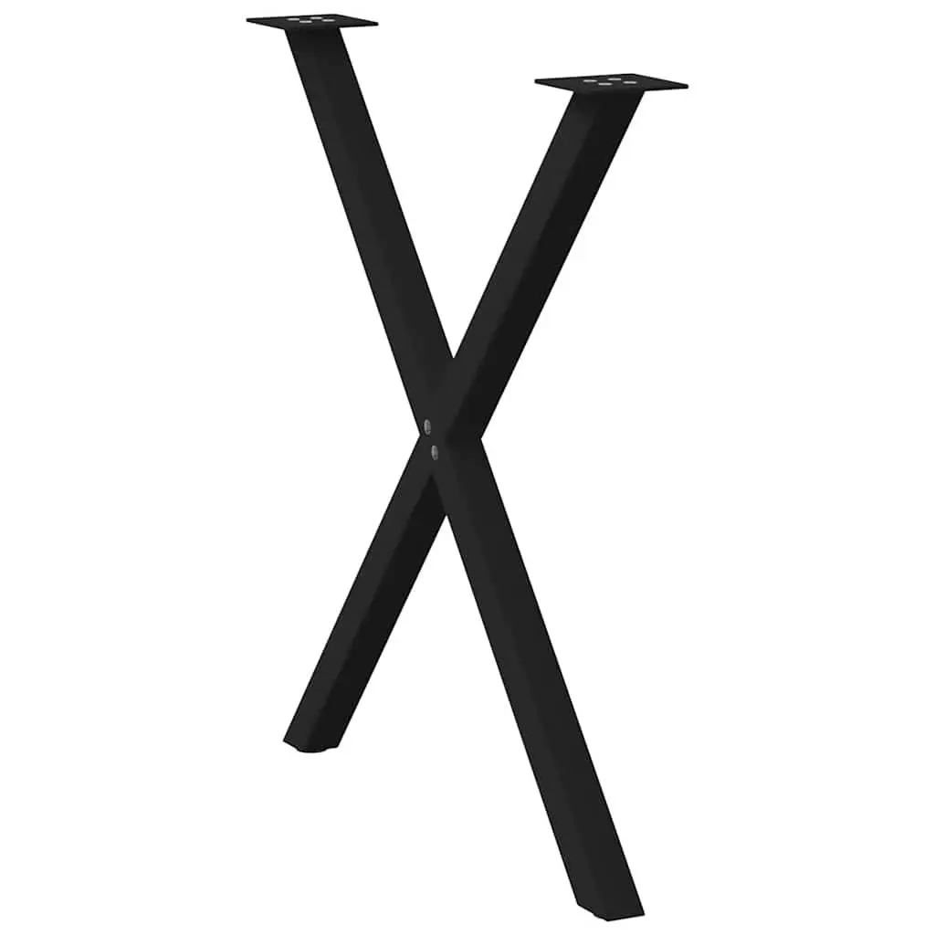 Dining Table Legs X-Shaped Metal 70x72-73cm Black 2 pcs