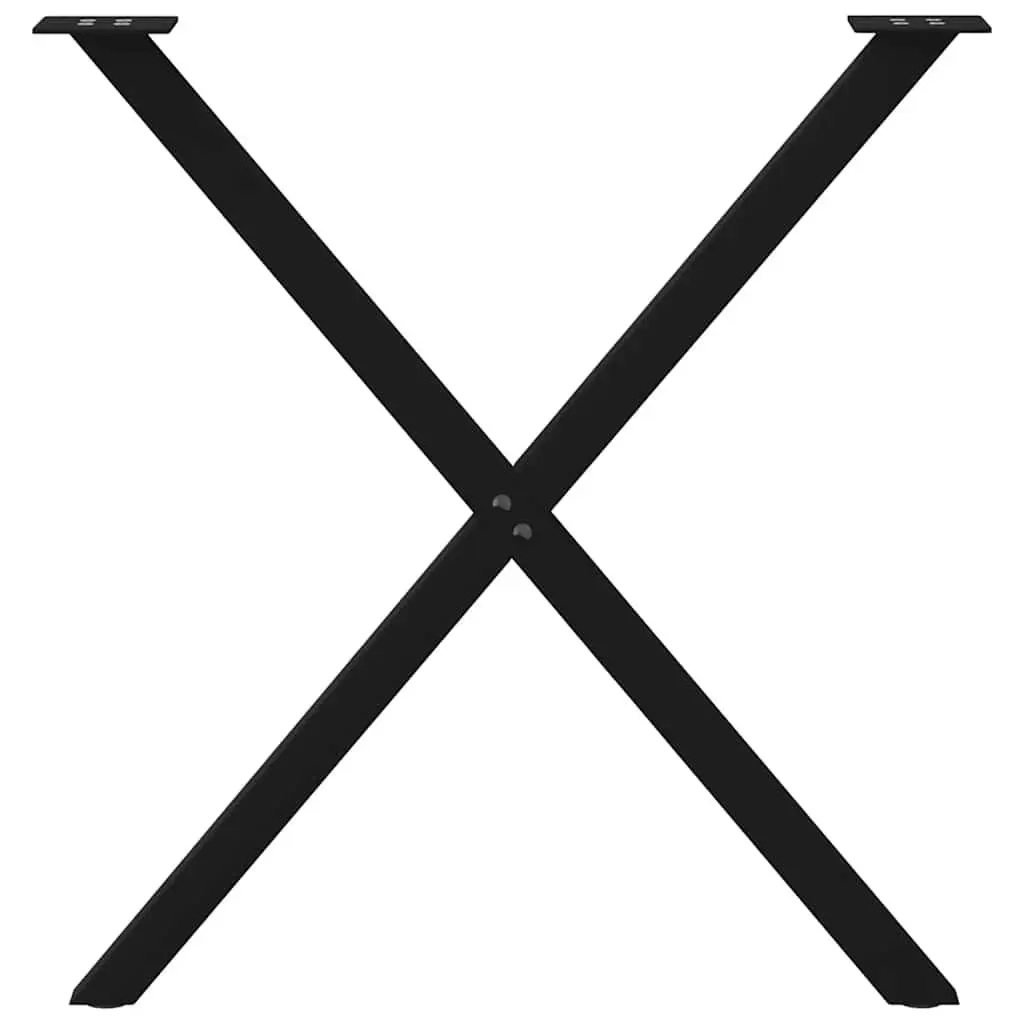 Dining Table Legs X-Shaped Metal 70x72-73cm Black 2 pcs