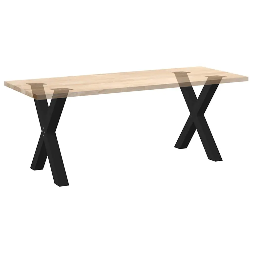 Steel Dining Table Legs X-Shaped Black 70cm Height 2 Pieces Custom Furniture