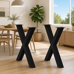 Quality Steel Table Legs with Adjustable Feet - 2 pcs
