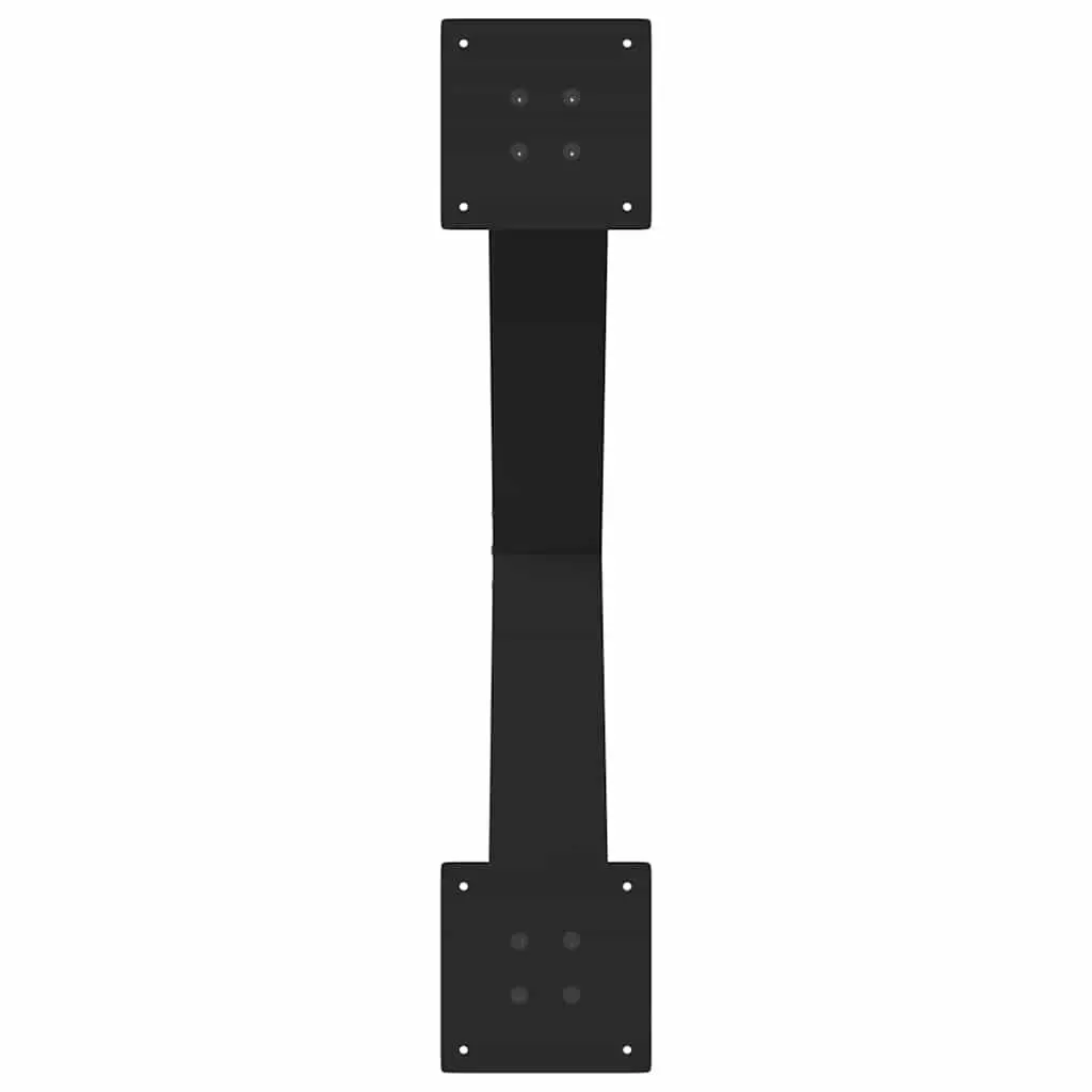 X-Shaped Dining Table Legs Steel 2 pcs Black Adjustable Feet Heavy Duty Support