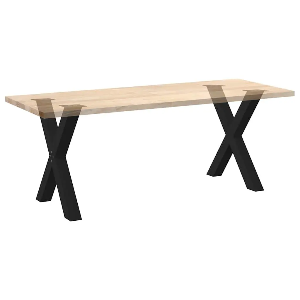 X-Shaped Dining Table Legs Steel 2 pcs Black Adjustable Feet Heavy Duty Support