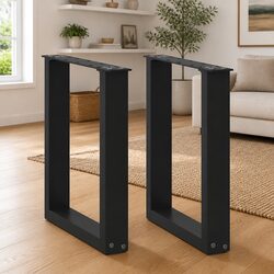 Reliable U-Shaped Coffee Table Legs - Black Steel