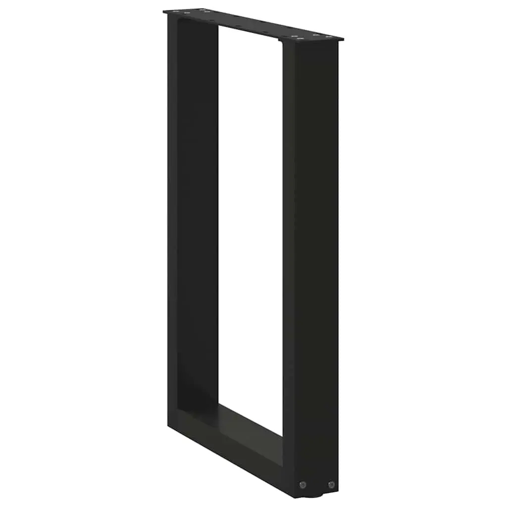 Dining Table Legs U-Shaped Steel Black 50x72-73cm Support Frame Pair