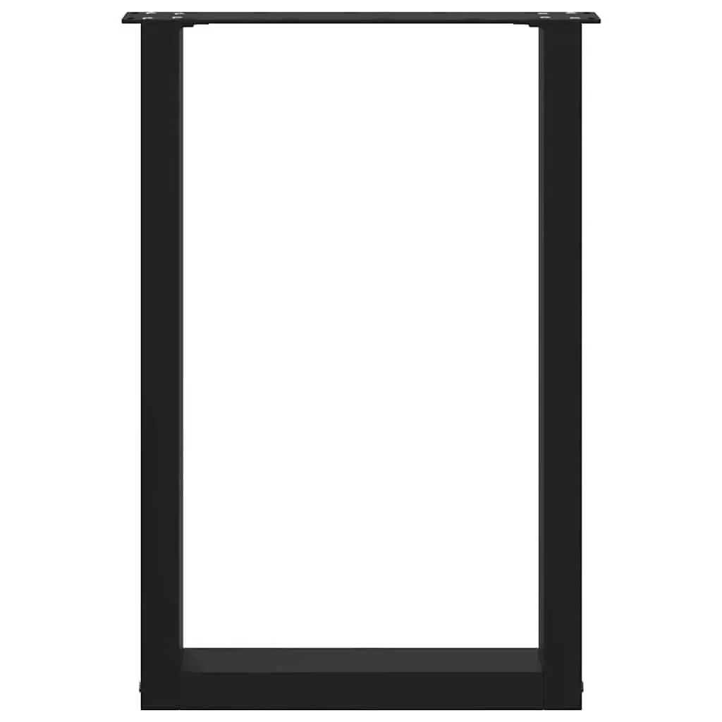 Dining Table Legs U-Shaped Steel Black 50x72-73cm Support Frame Pair