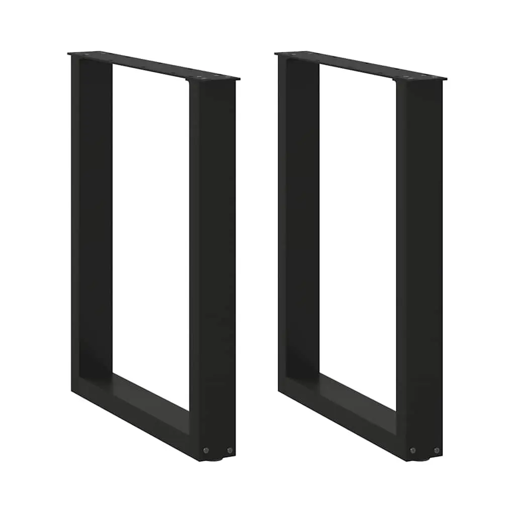 Dining Table Legs U-Shaped Steel 70x72-73cm Black 2 pcs