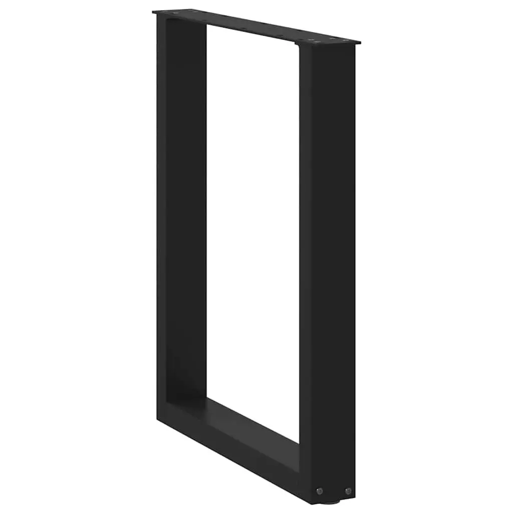 Dining Table Legs U-Shaped Steel 70x72-73cm Black 2 pcs