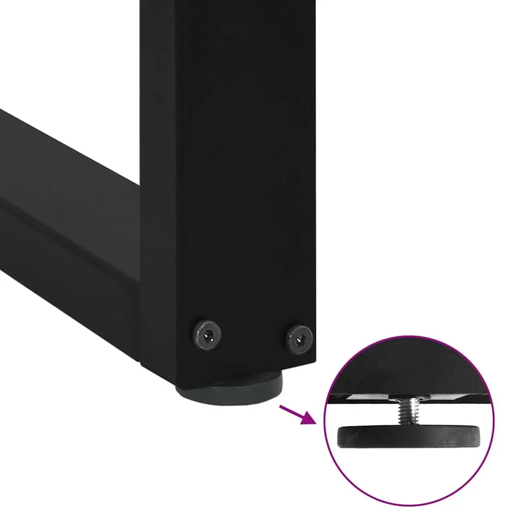 Dining Table Legs U-Shaped Steel 70x72-73cm Black 2 pcs