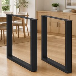 Reliable U-Shaped Steel Dining Table Legs in Black