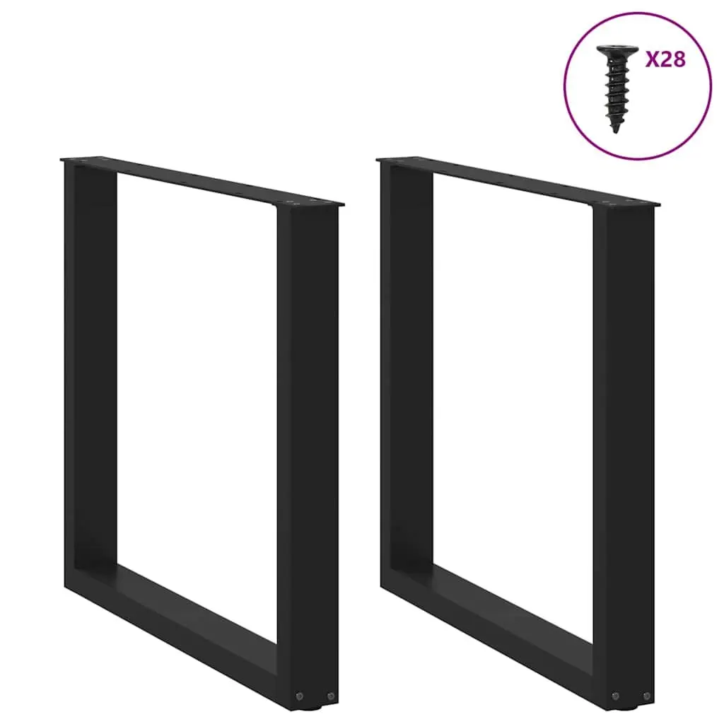 U-Shaped Steel Dining Table Legs in Black