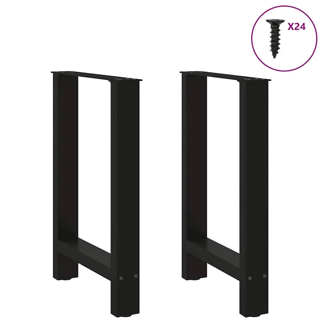 Black Steel Dining Table Legs with Levelers