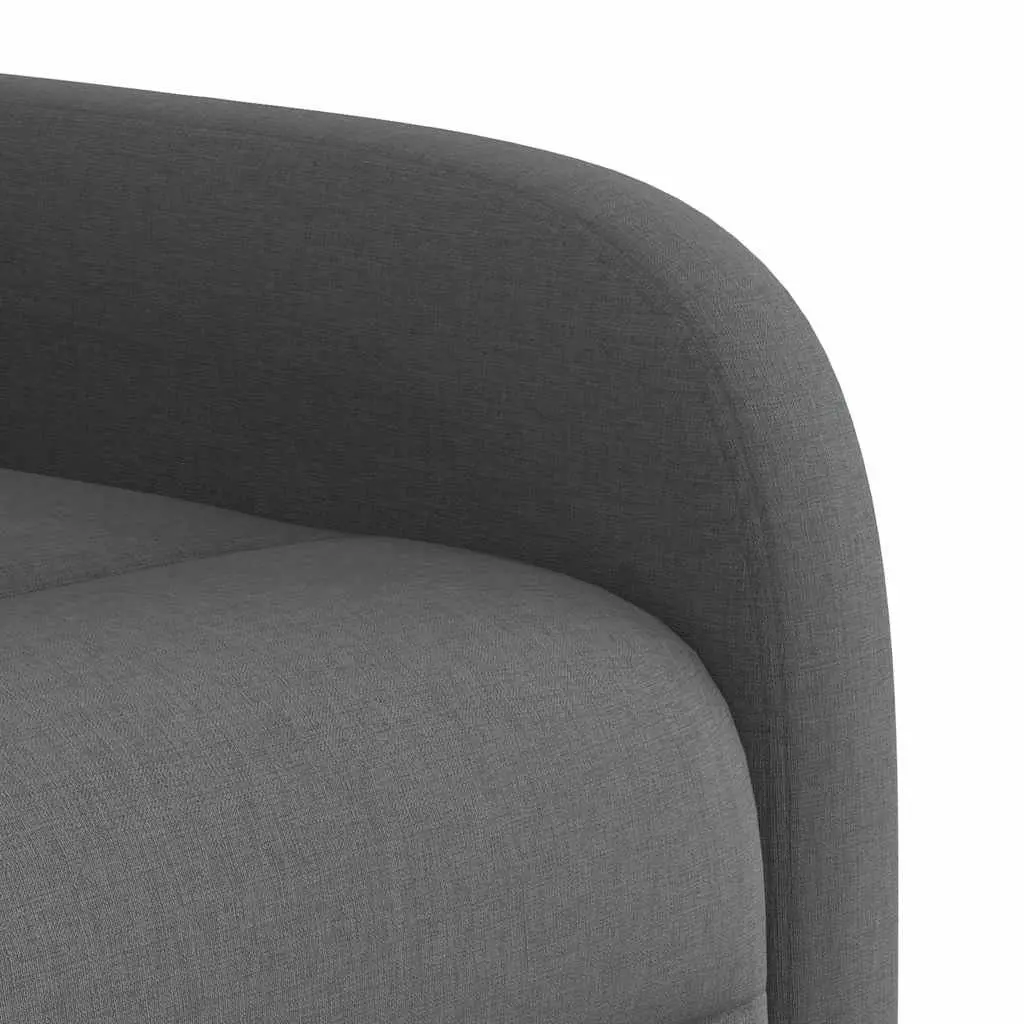 Recliner Chair Fabric Grey Manual Vibration Massage 6 Points Adjustable Armchair