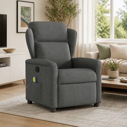 Reliable Grey Fabric Massage Recliner for Comfort