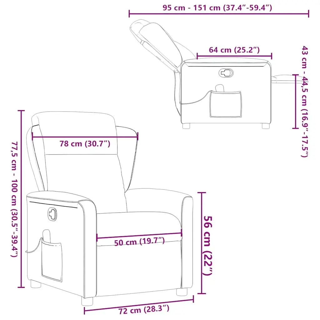 Grey Fabric Massage Recliner for Comfort