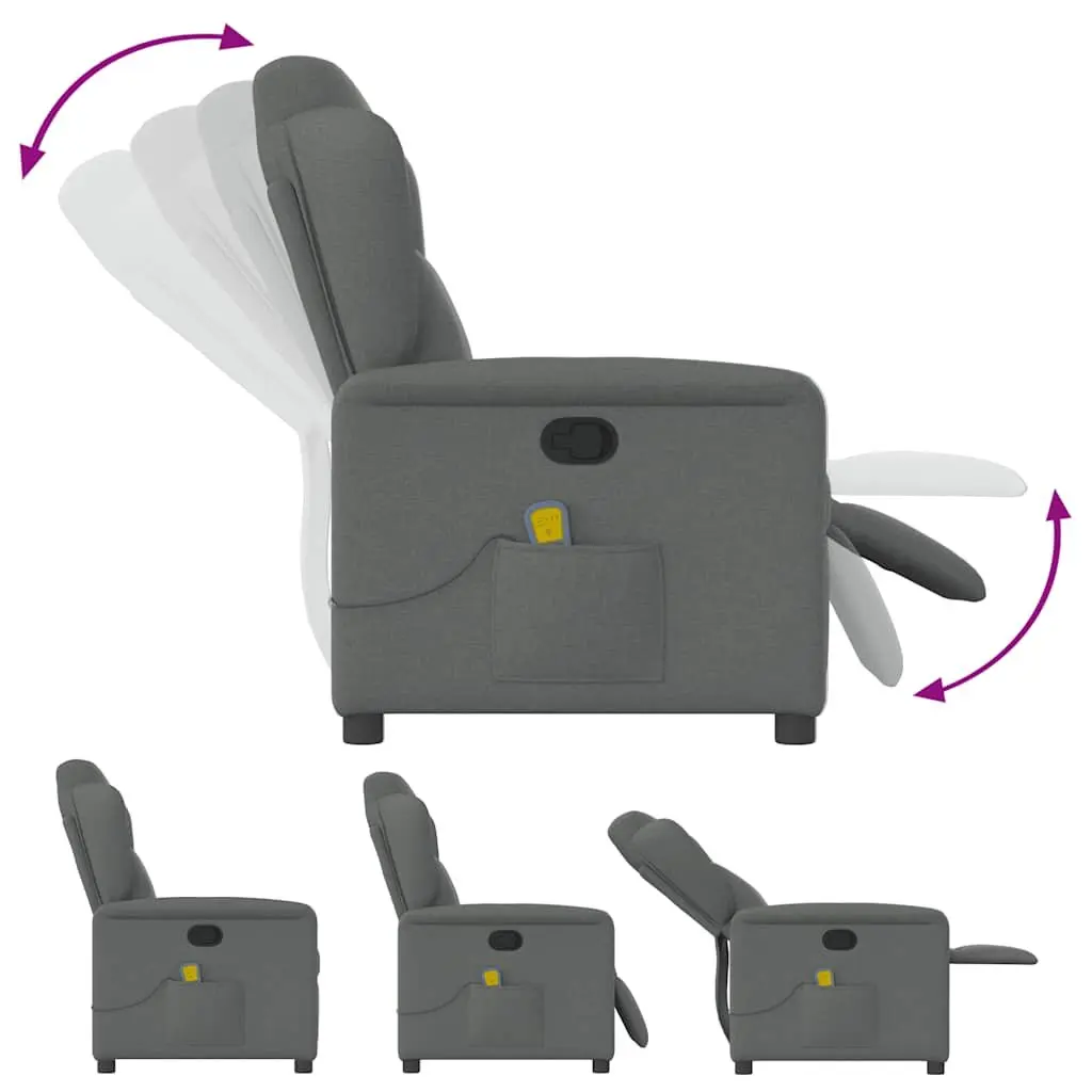 Grey Fabric Massage Recliner for Comfort