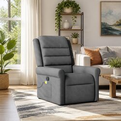 Grey Fabric Massage Recliner Chair for Ultimate Comfort