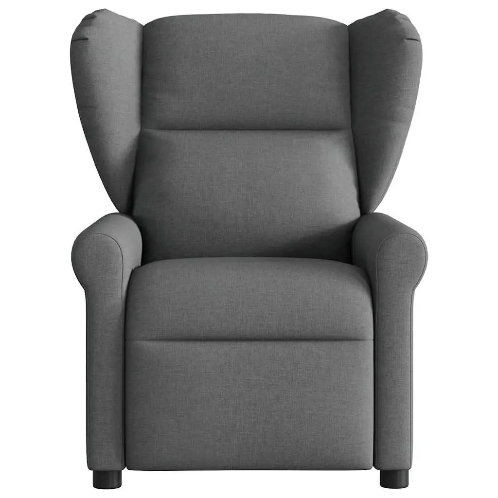 Recliner Chair Massage Manual Grey Fabric Vibration Lounge 135 Degrees