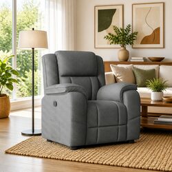 Comfortable Dark Grey Manual Recliner for Everyday Use