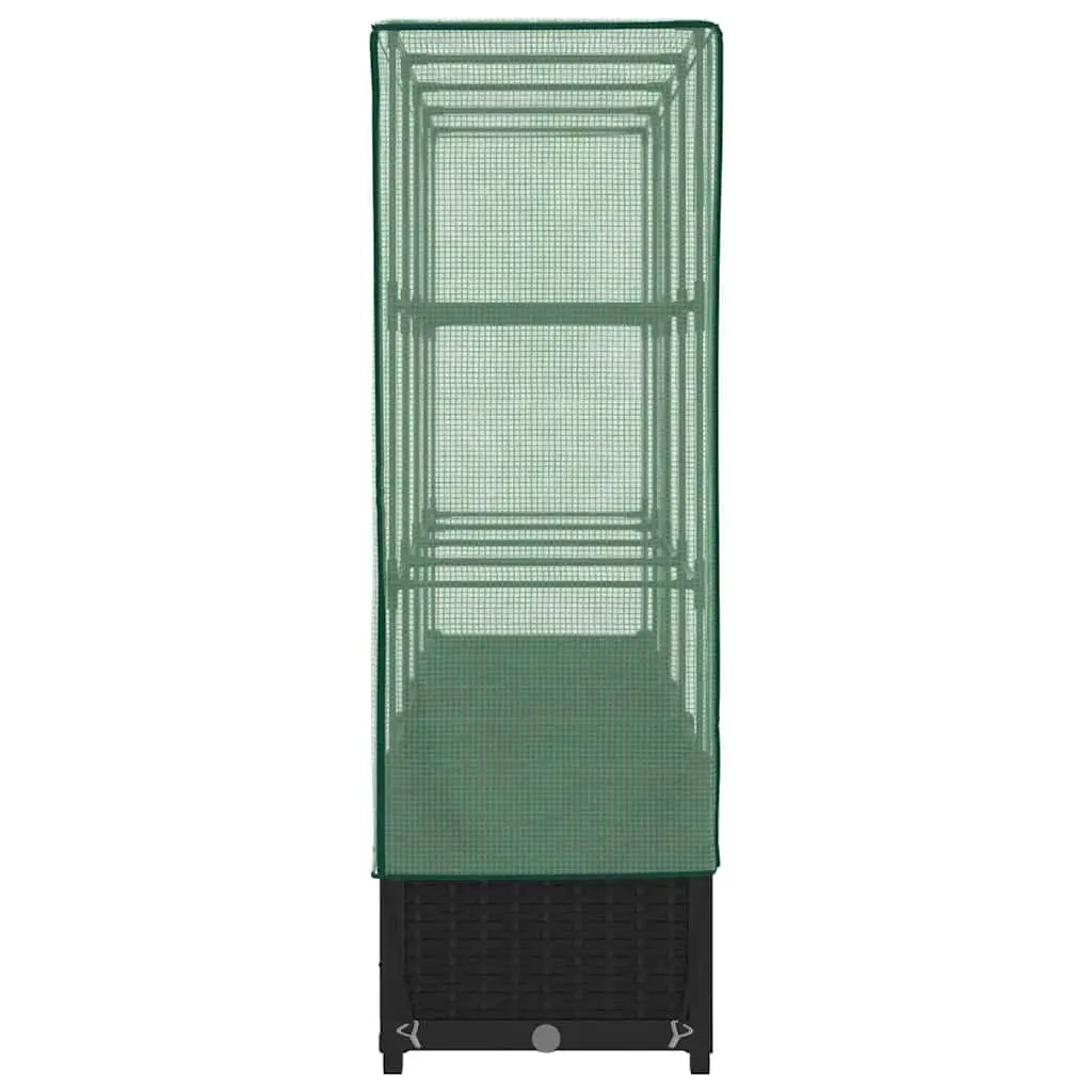Raised Garden Bed Greenhouse Cover 160x40x138cm Black