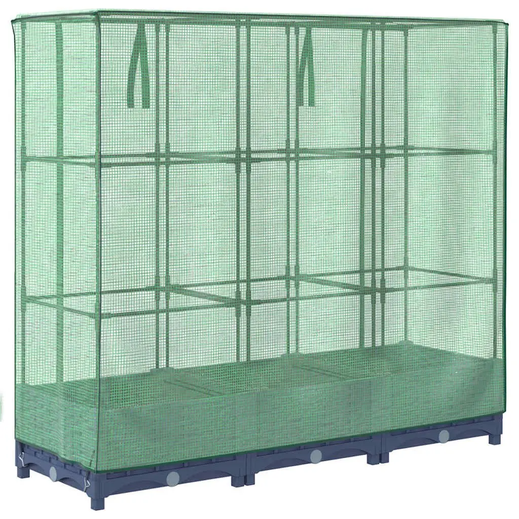 Greenhouse Cover Raised Garden Bed Polypropylene Iron Frame 120x40x123cm Grey