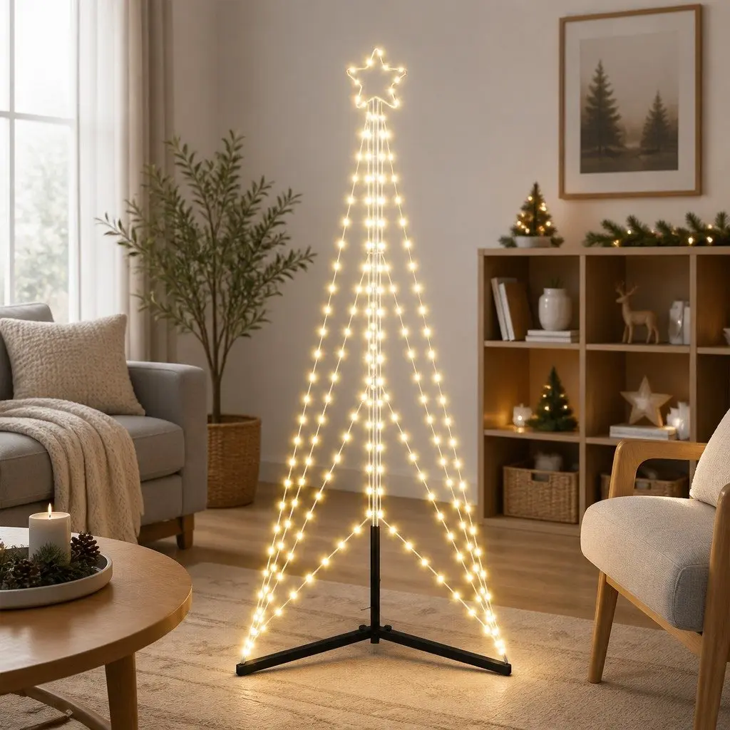 LED Christmas Tree 182cm Warm White 363 Lights Indoor Outdoor